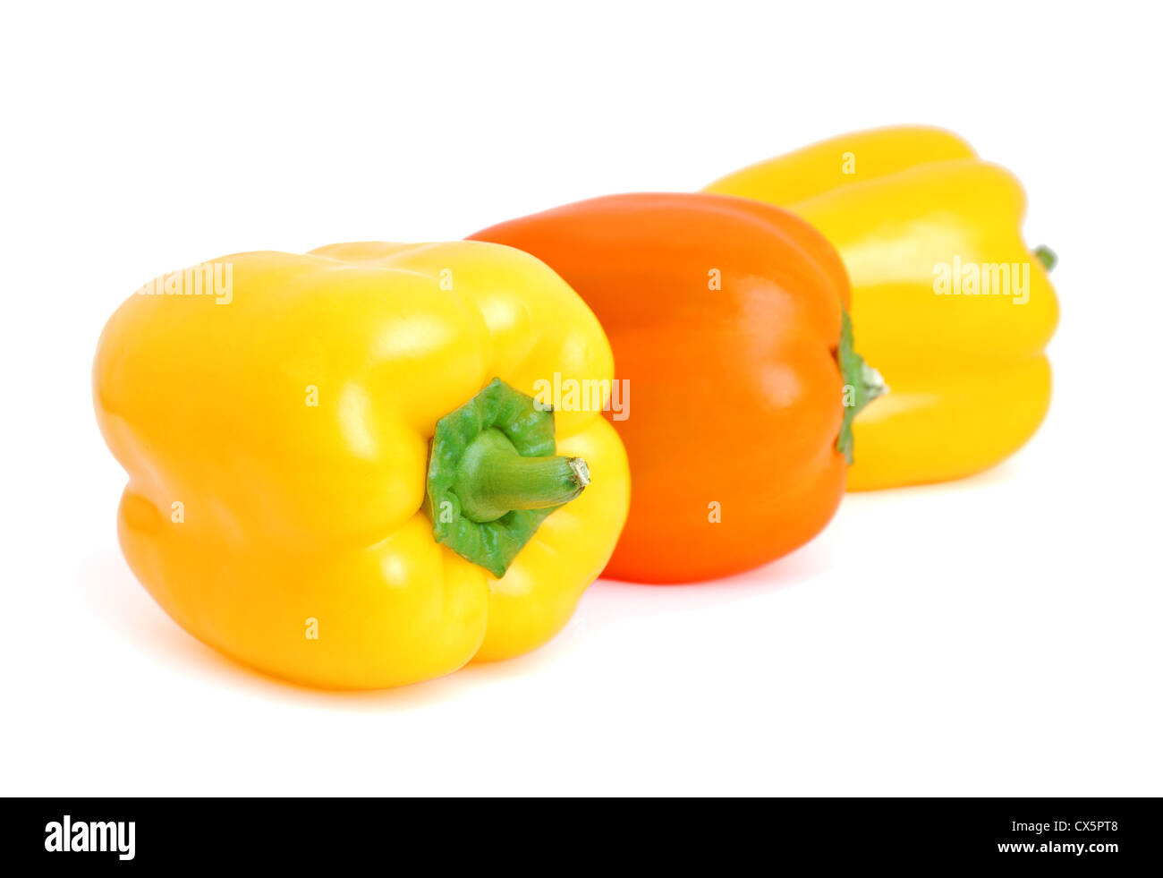 Fresh bell peppers isolated on white background Stock Photo - Alamy