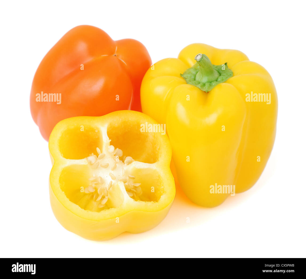Bell peppers isolated on white background Stock Photo - Alamy