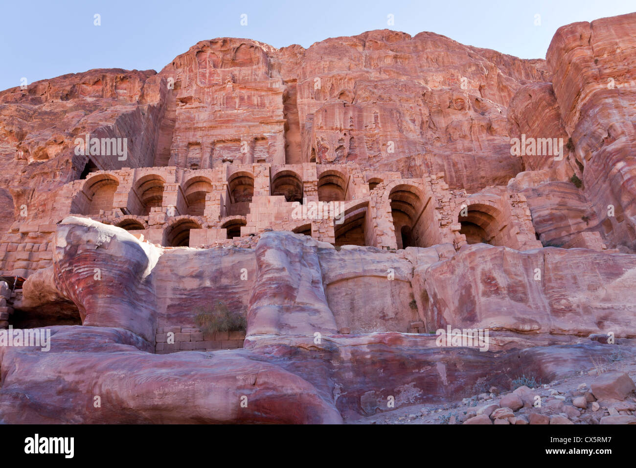 urn tomb in petra Stock Photo