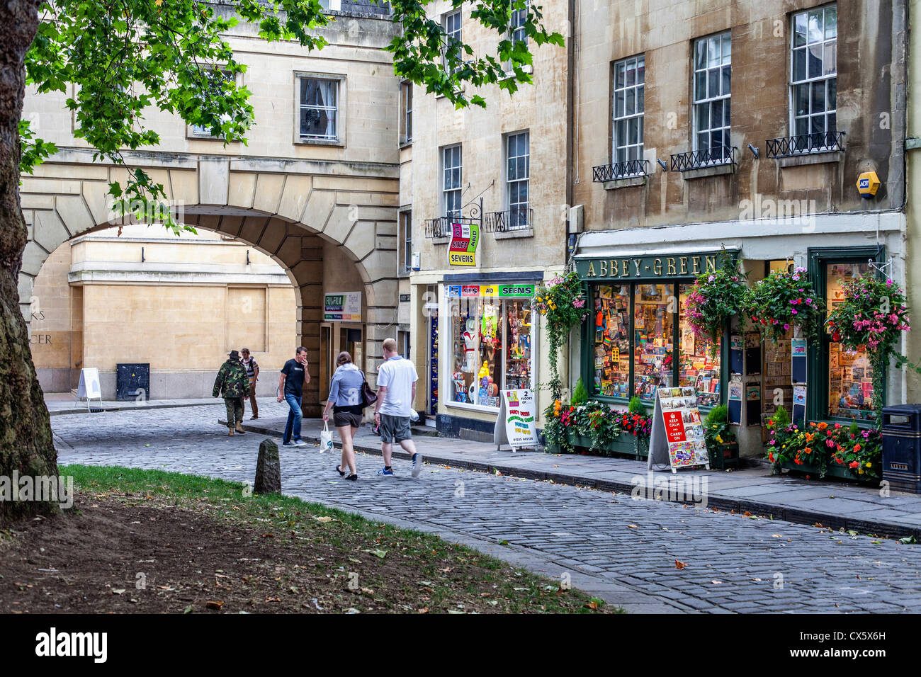 Novelty Shops on the pretty Abbey Green City of Bath, Somerset Stock