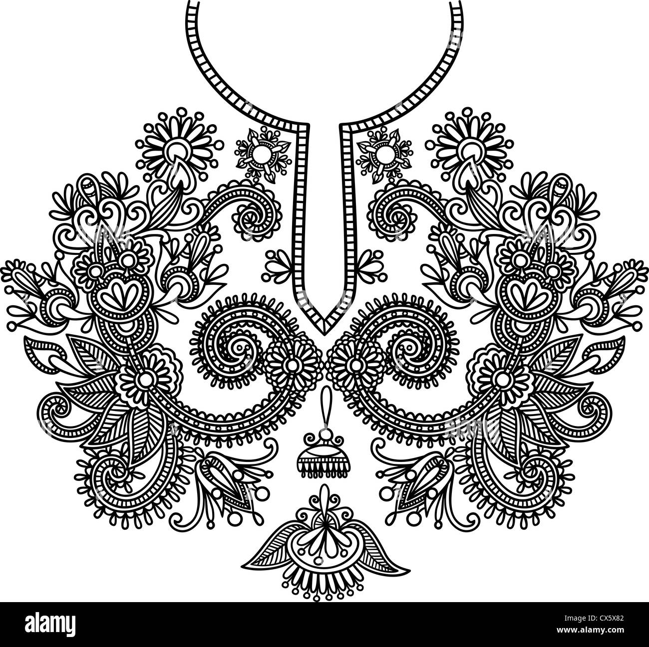 Neckline embroidery fashion Stock Photo Alamy