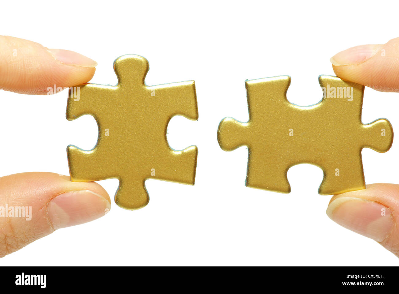 puzzle in hand isolated on white background Stock Photo - Alamy