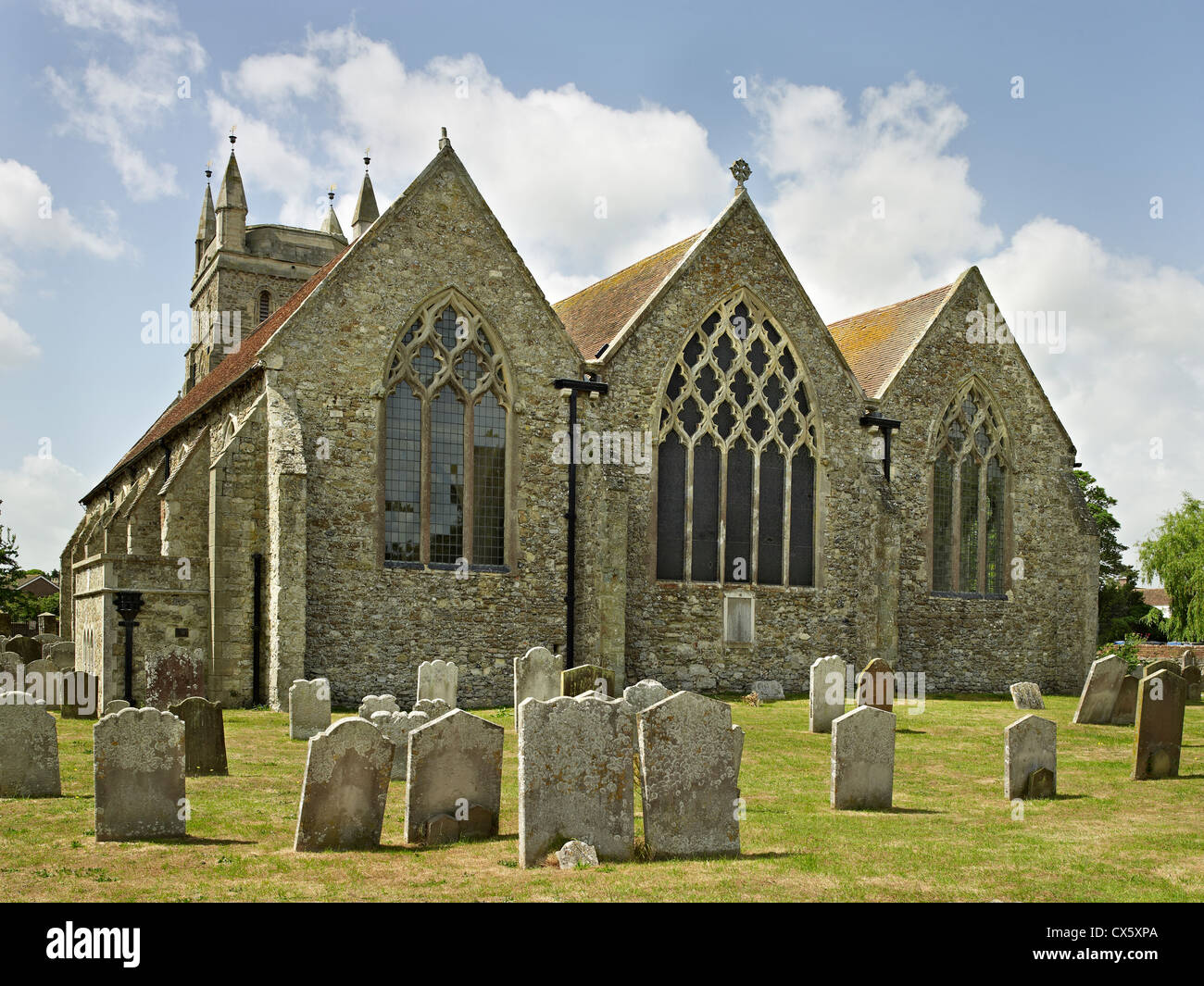 New Romney, Kent. St Nicholas Church, from the east Stock Photo