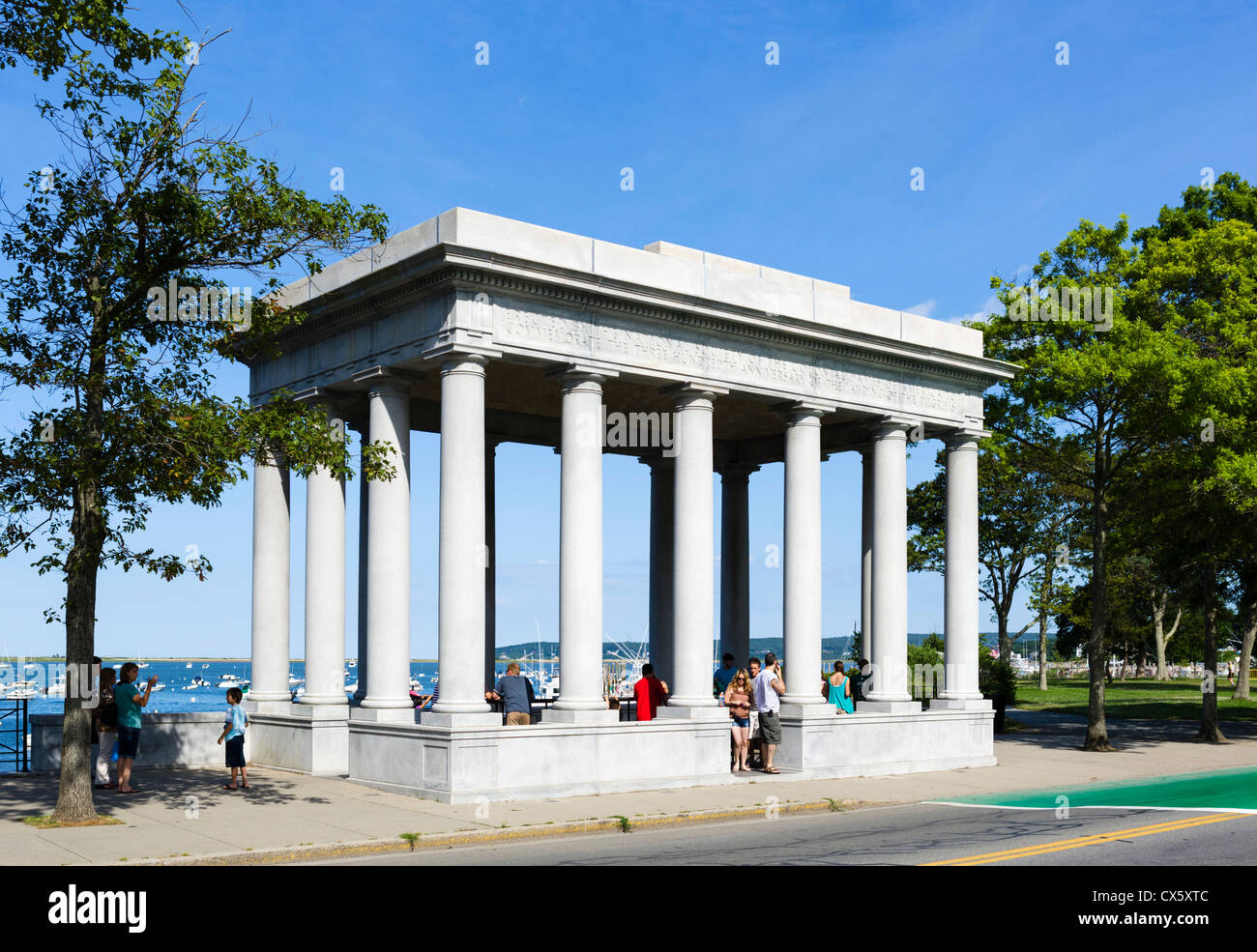 Structure housing the 'Plymouth Rock', Pilgrim Memorial State Park, Plymouth, Massachusetts, USA Stock Photo