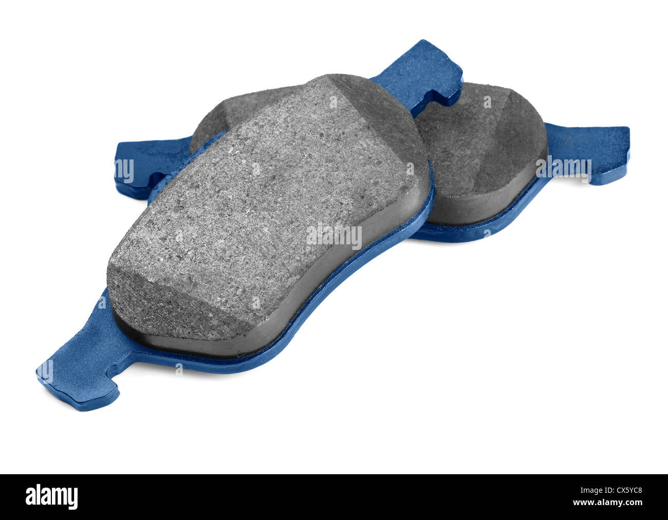Pair of new brake pads isolated on white Stock Photo