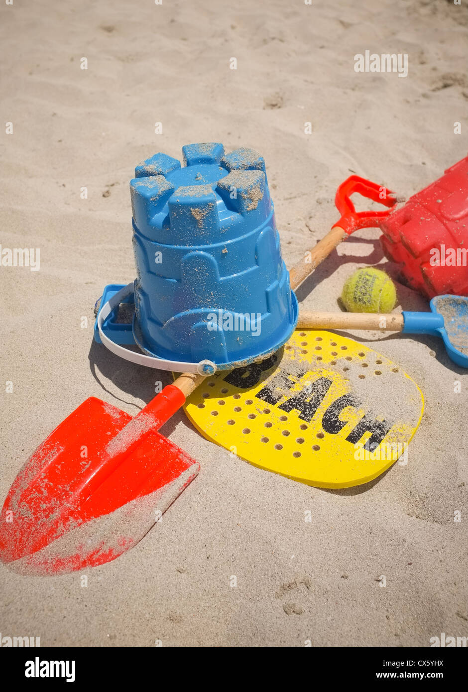 beach fun equipment for playing on the beach Stock Photo