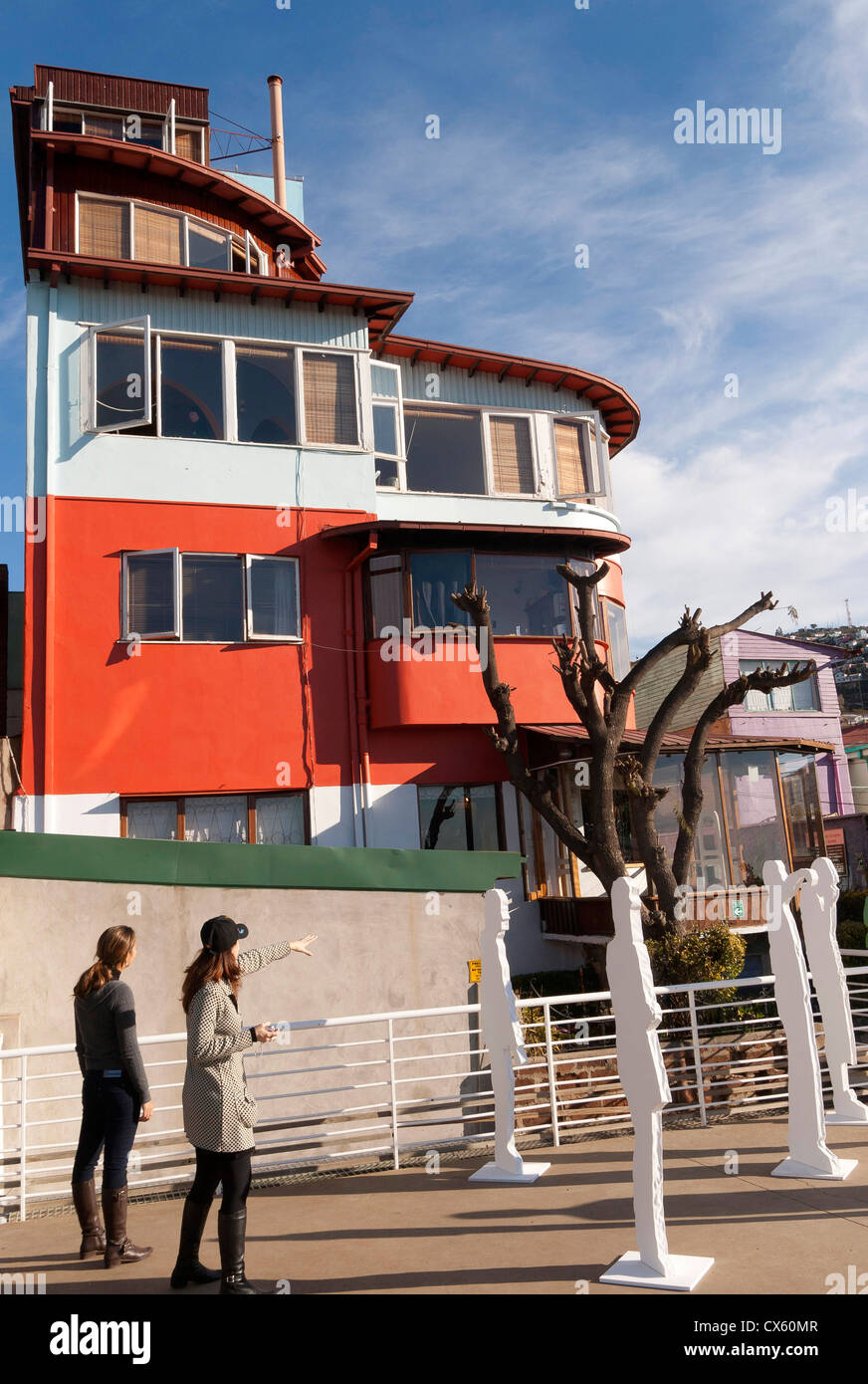 Pablo Neruda home in Valparaiso, La Sebastiana on Cerro Florida, Chile Stock Photo