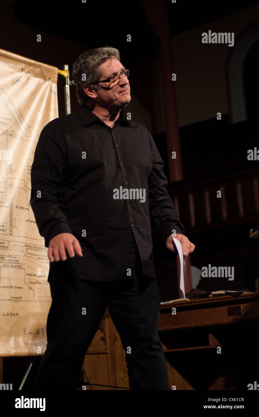 Dan Gordon gives talk for east belfast arts festival for titanic