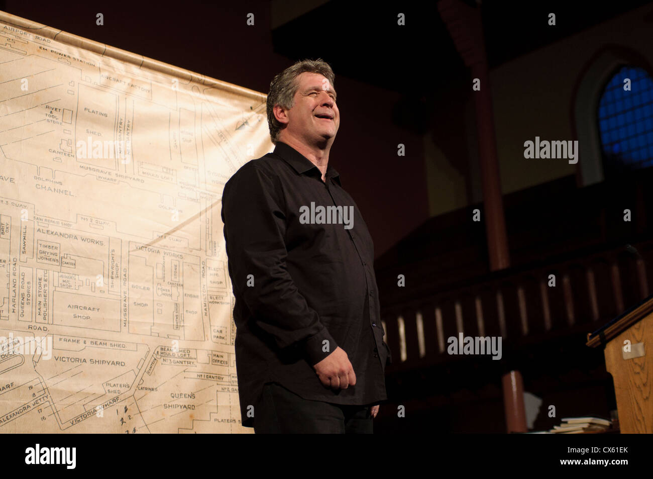 Dan Gordon gives talk for east belfast arts festival for titanic