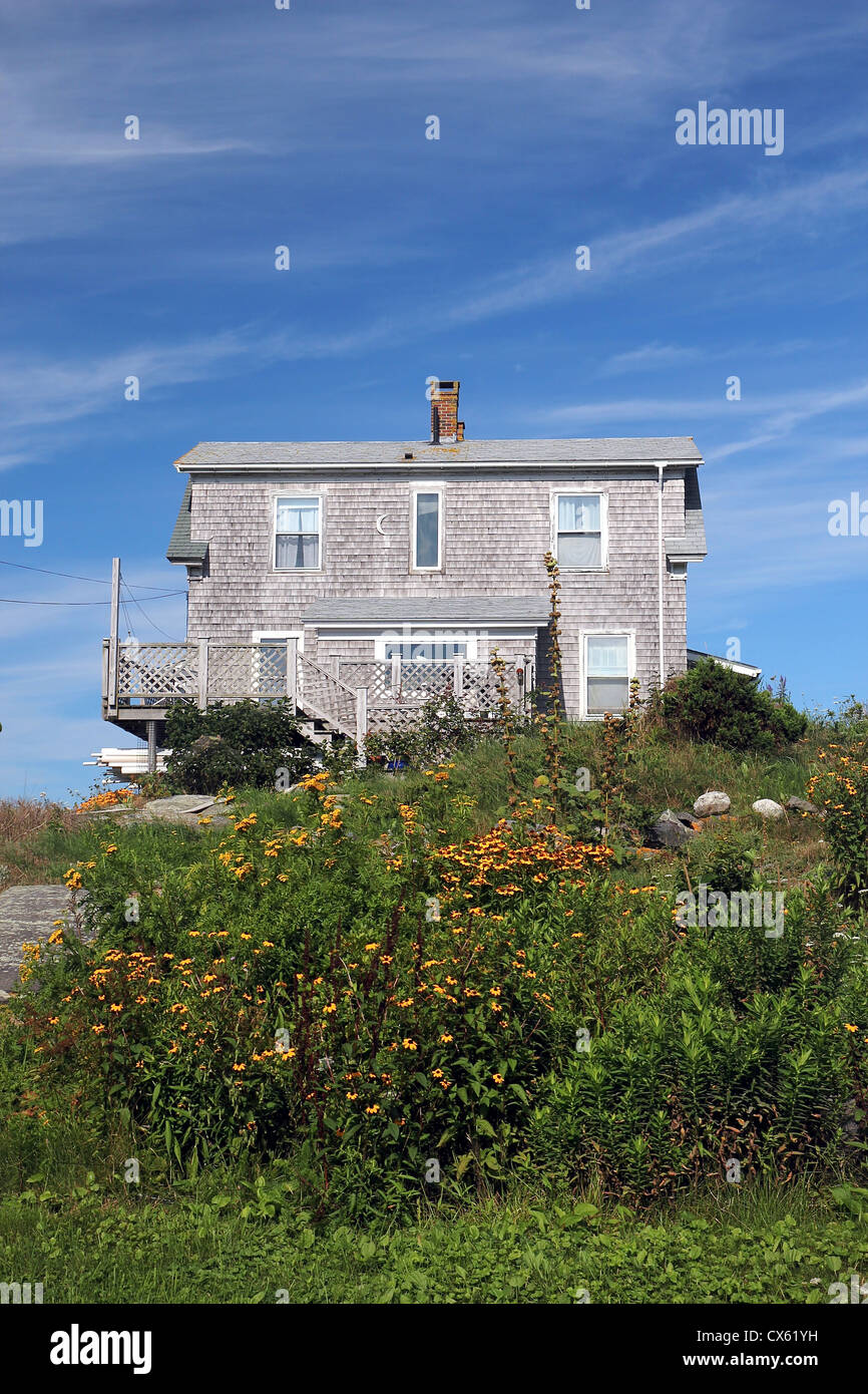 A home on Monhegan Island, Maine Stock Photo