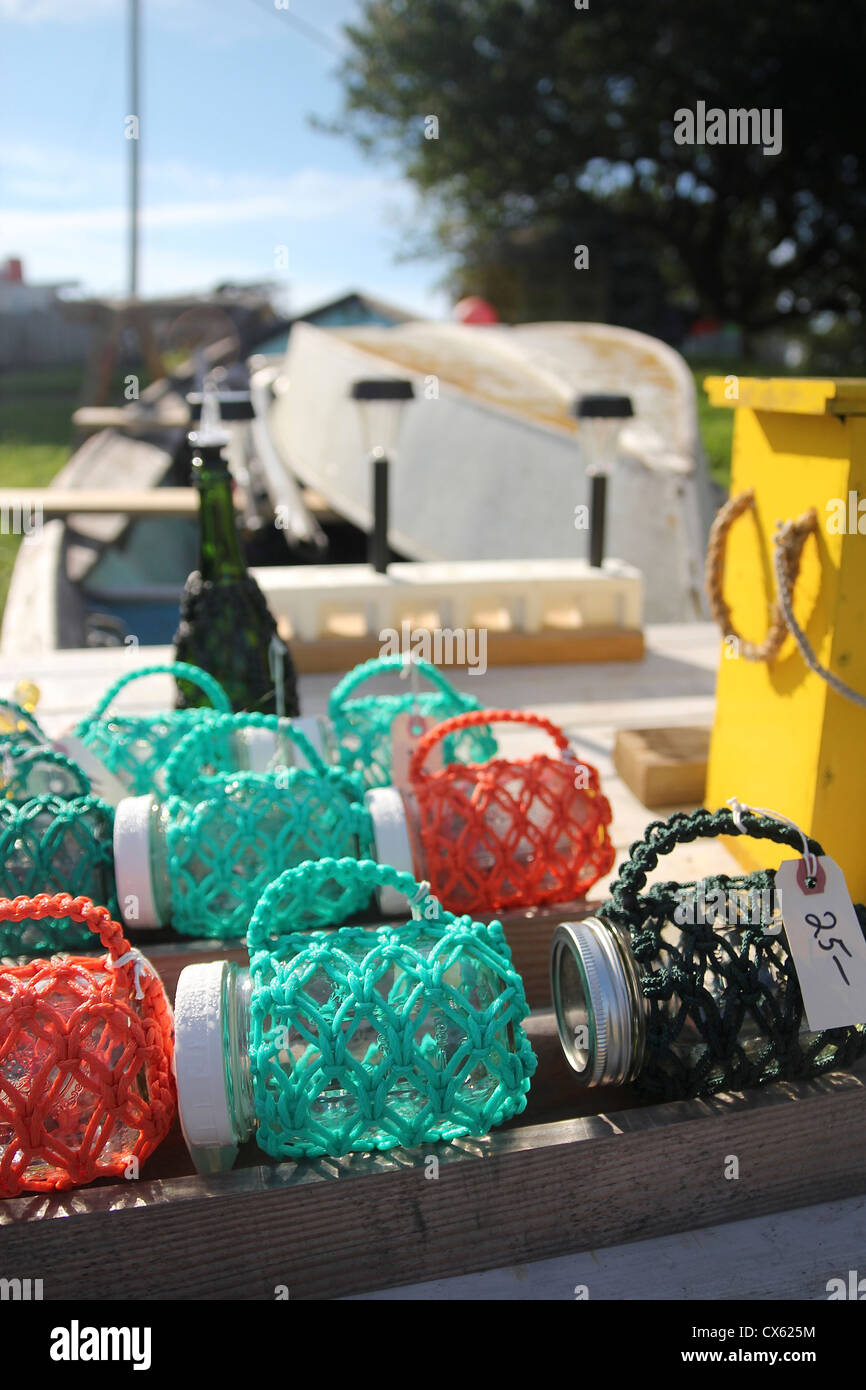 Crafts for sale on Monhegan Island, Maine Stock Photo Alamy