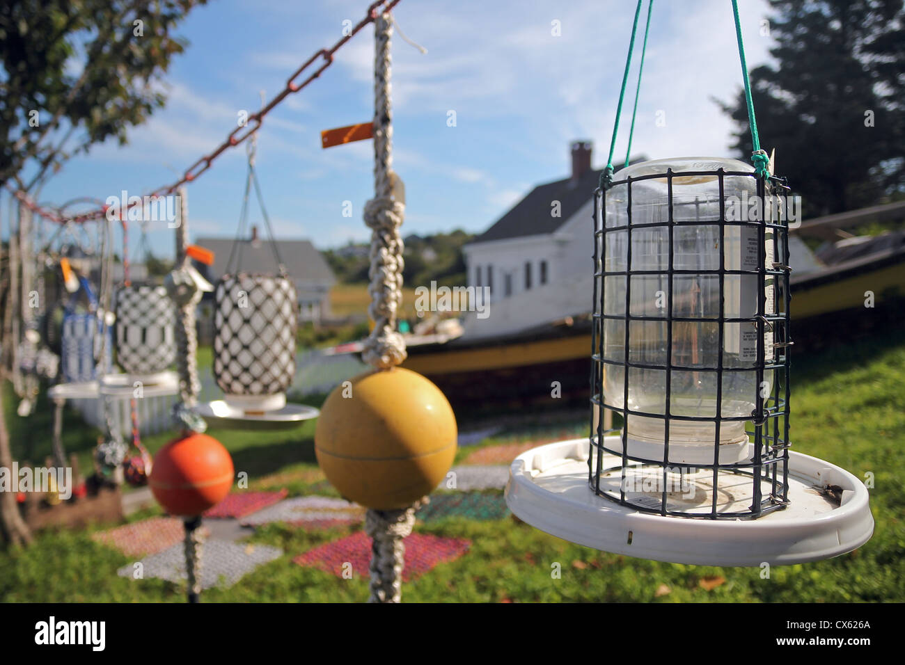 Crafts for sale on Monhegan Island, Maine Stock Photo Alamy
