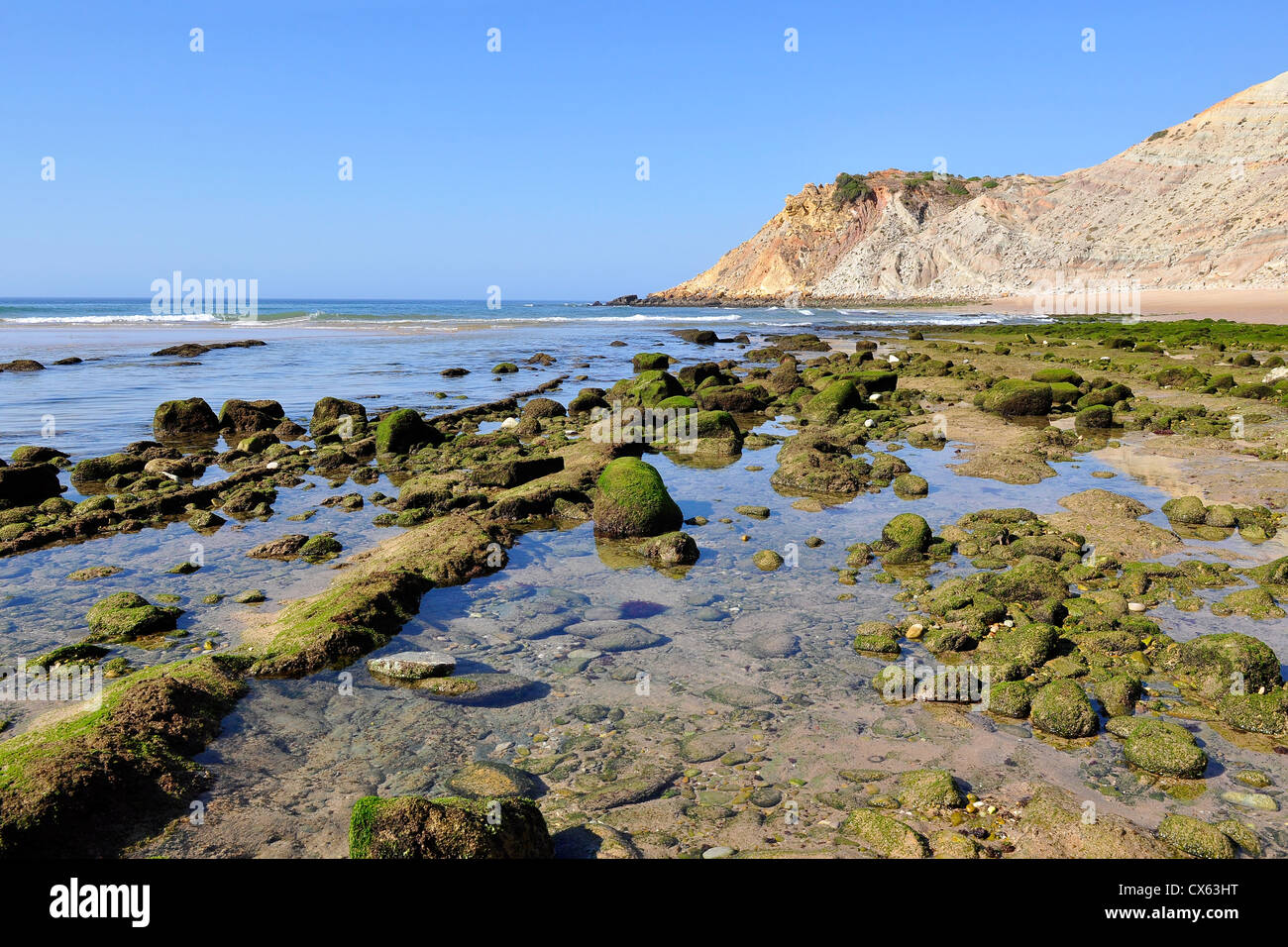 Burgau Beach near Lagos, Algarve, Portugal Stock Photo
