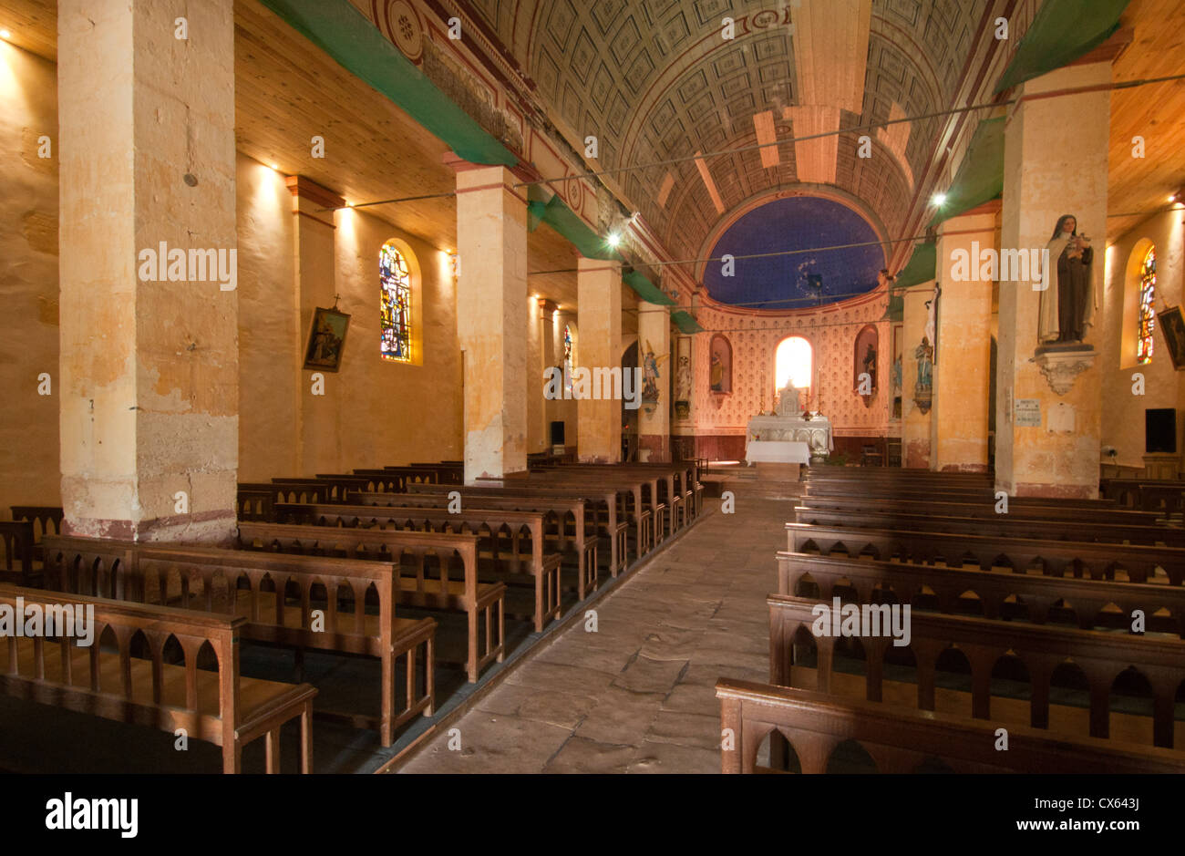 Church interior, Damvix, Vendée, Pays de la Loire, France. Stock Photo