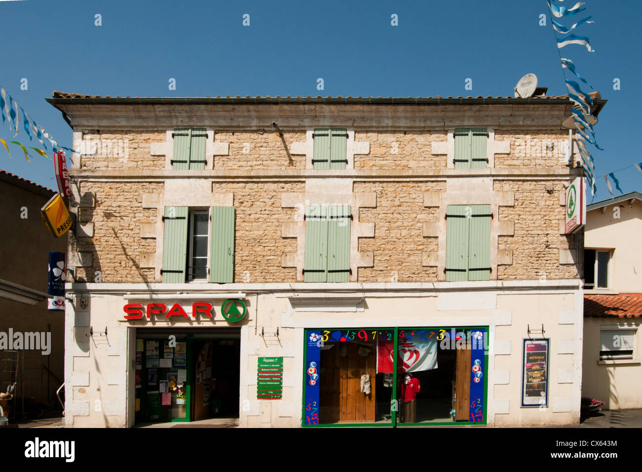 SPAR store, Damvix, Vendée, Pays de la Loire, France. Stock Photo