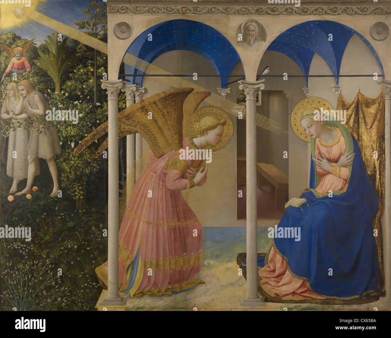 Fra Angelico's The Annunciation.   Very high quality image especially prepared for editorial usage Stock Photo