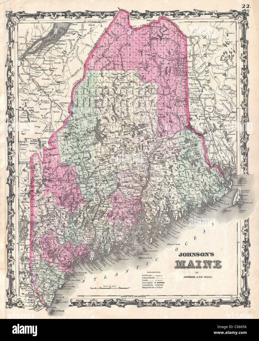 Map Of Maine High Resolution Stock Photography And Images Alamy