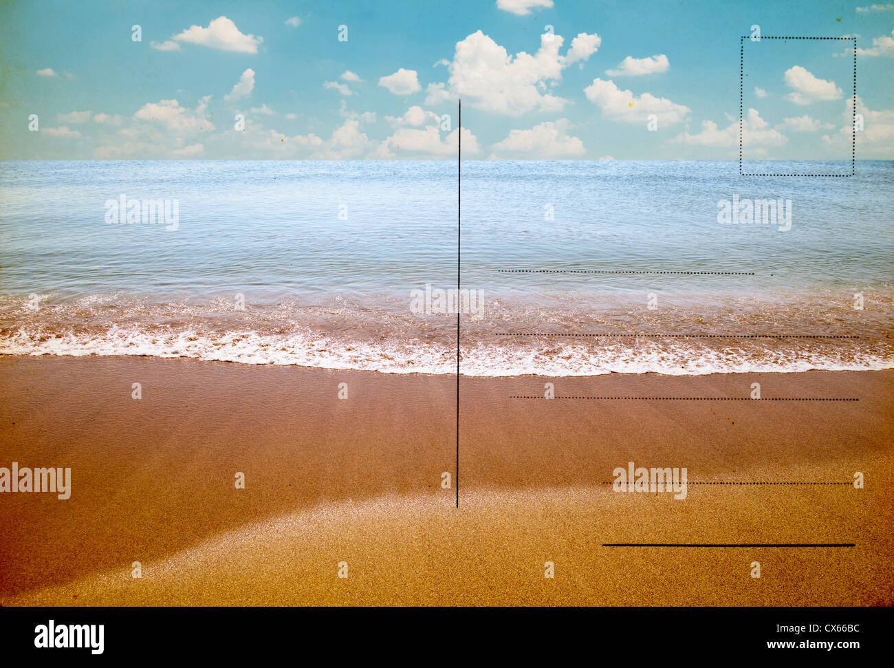Reverse side of an old postal card with summer theme Stock Photo - Alamy
