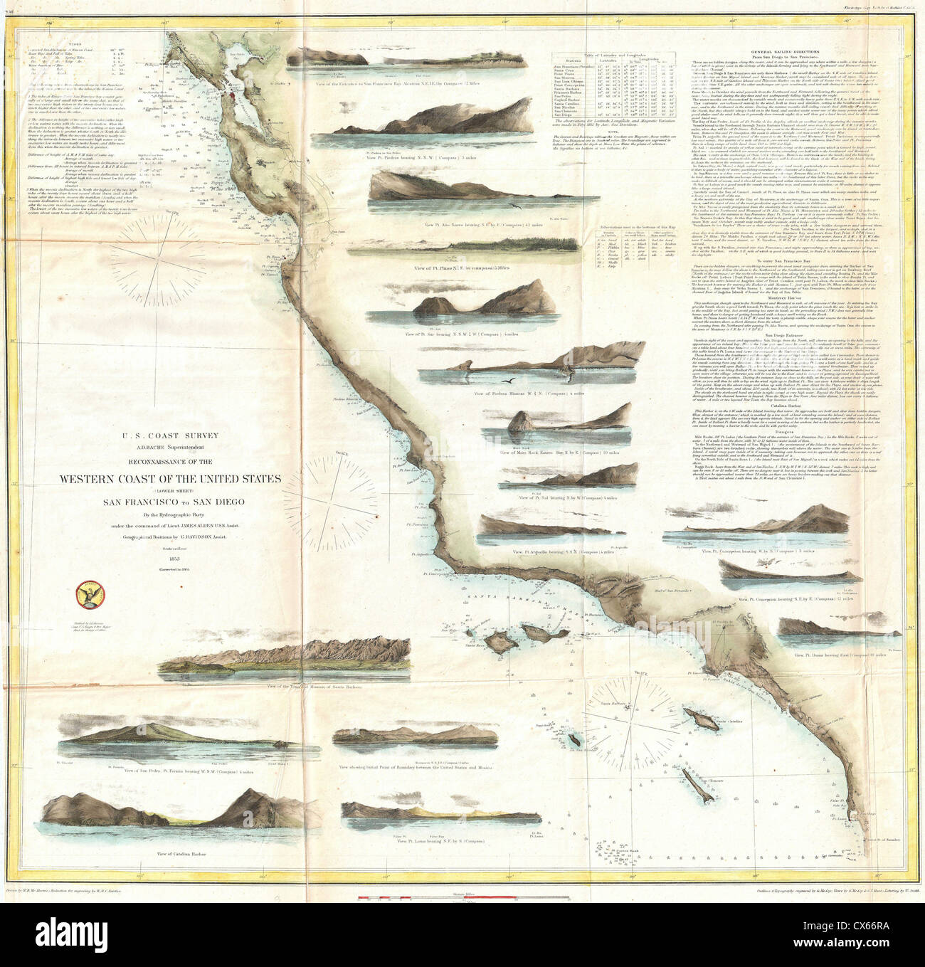 1853 U S Coast Survey Map of the - 1853 Us Coast Survey Map Of The West Coast Of The United States CX66RA 