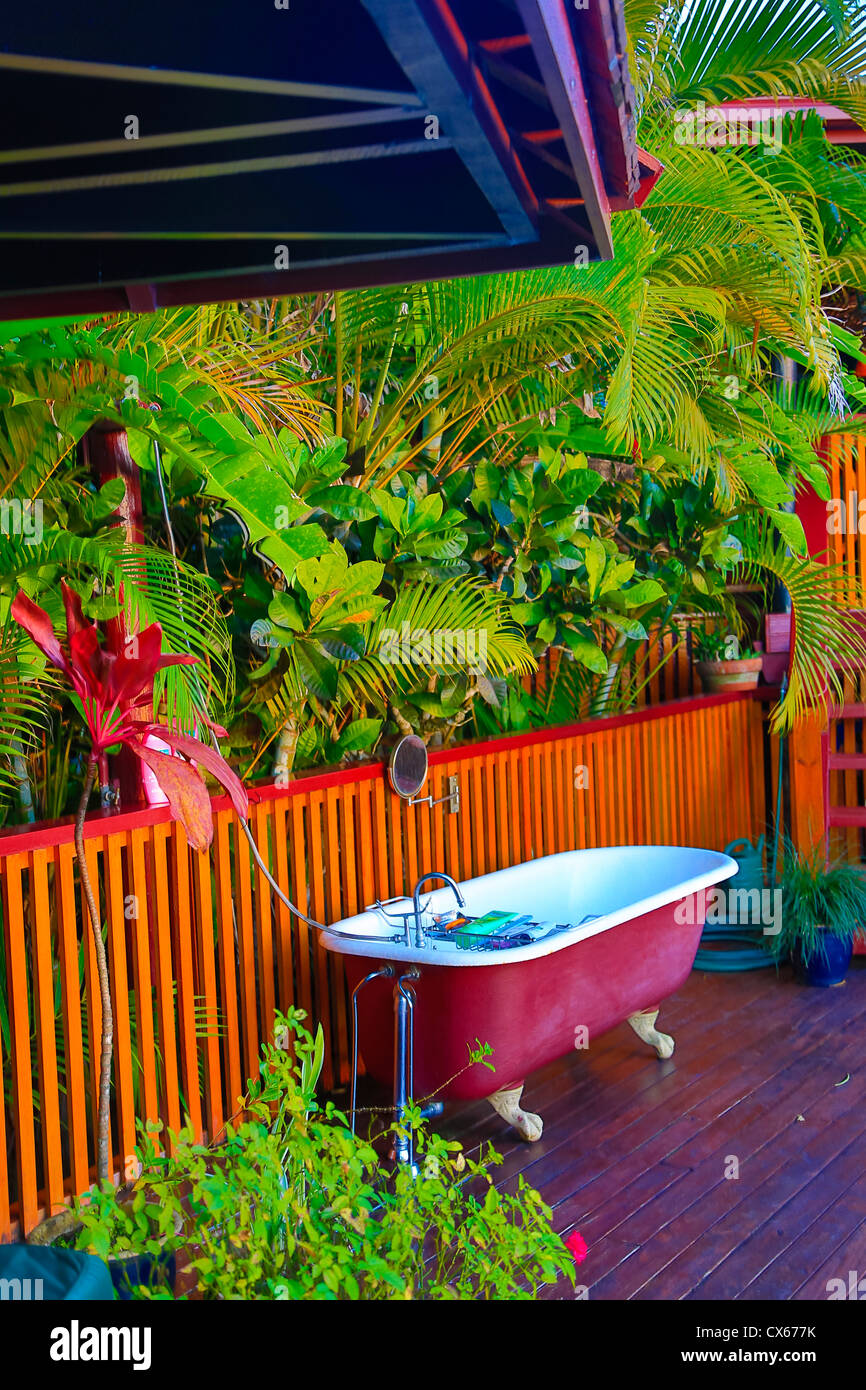 Claw foot, outdoor, bathtub, Fiji Stock Photo