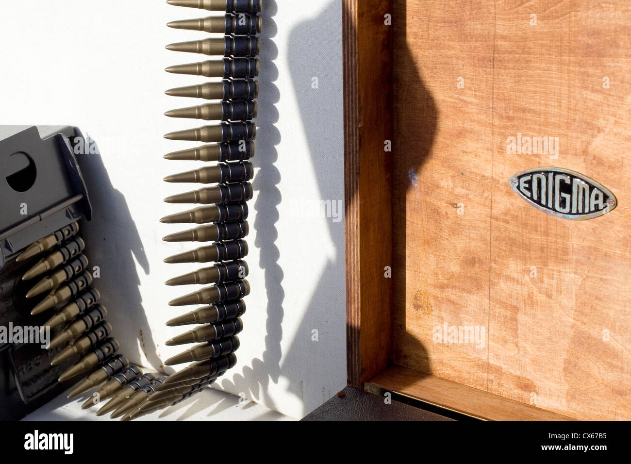 Ammo Belt Linker M2 Machine Gun USGI Model M7 on a Jeep Stock Photo Alamy