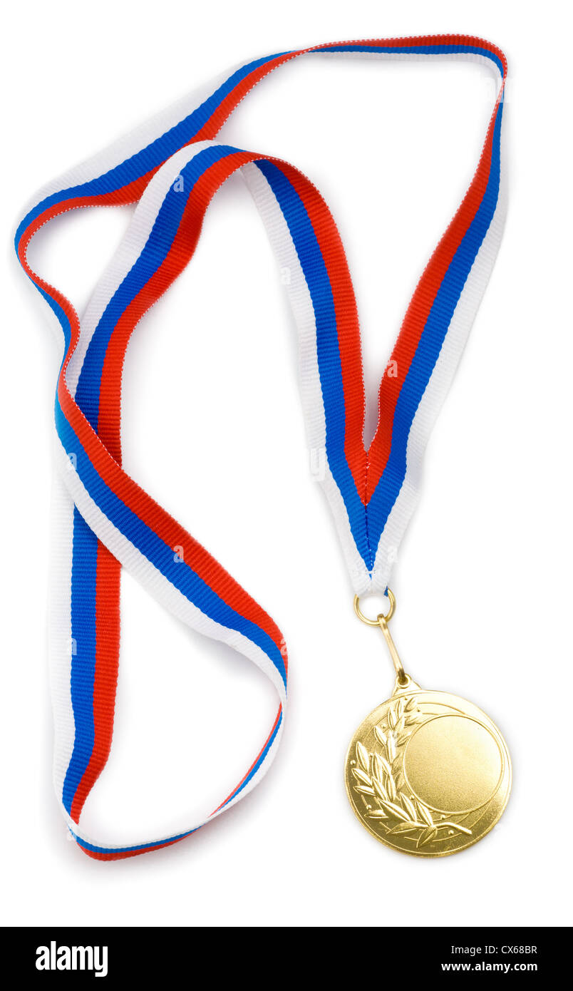 Empty golden medal template Stock Photo
