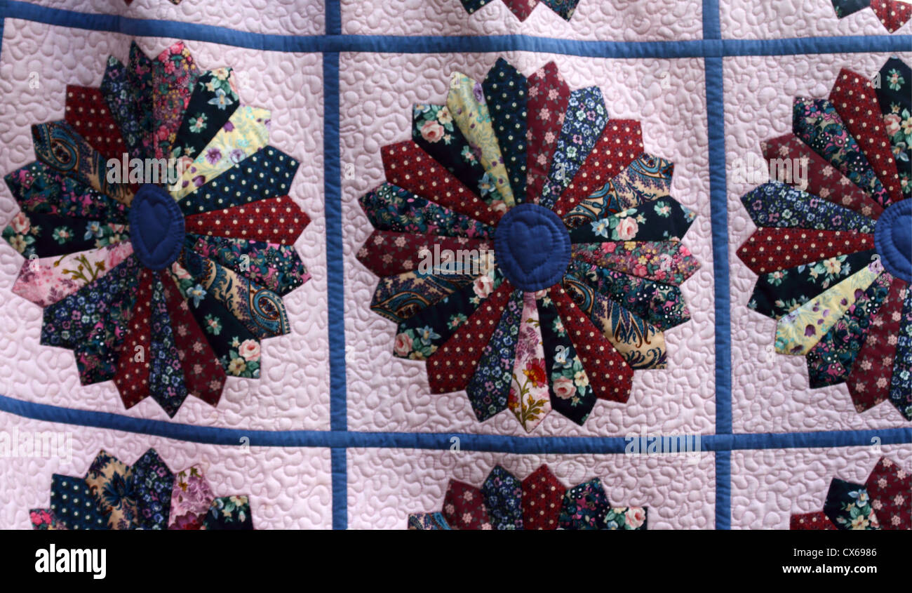 hand made crazy quilt Stock Photo Alamy