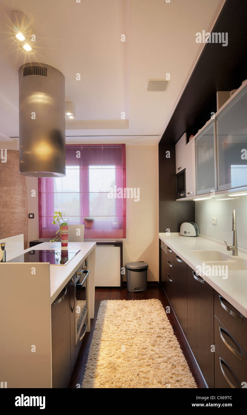 Interior of a modern kitchen with furniture Stock Photo - Alamy