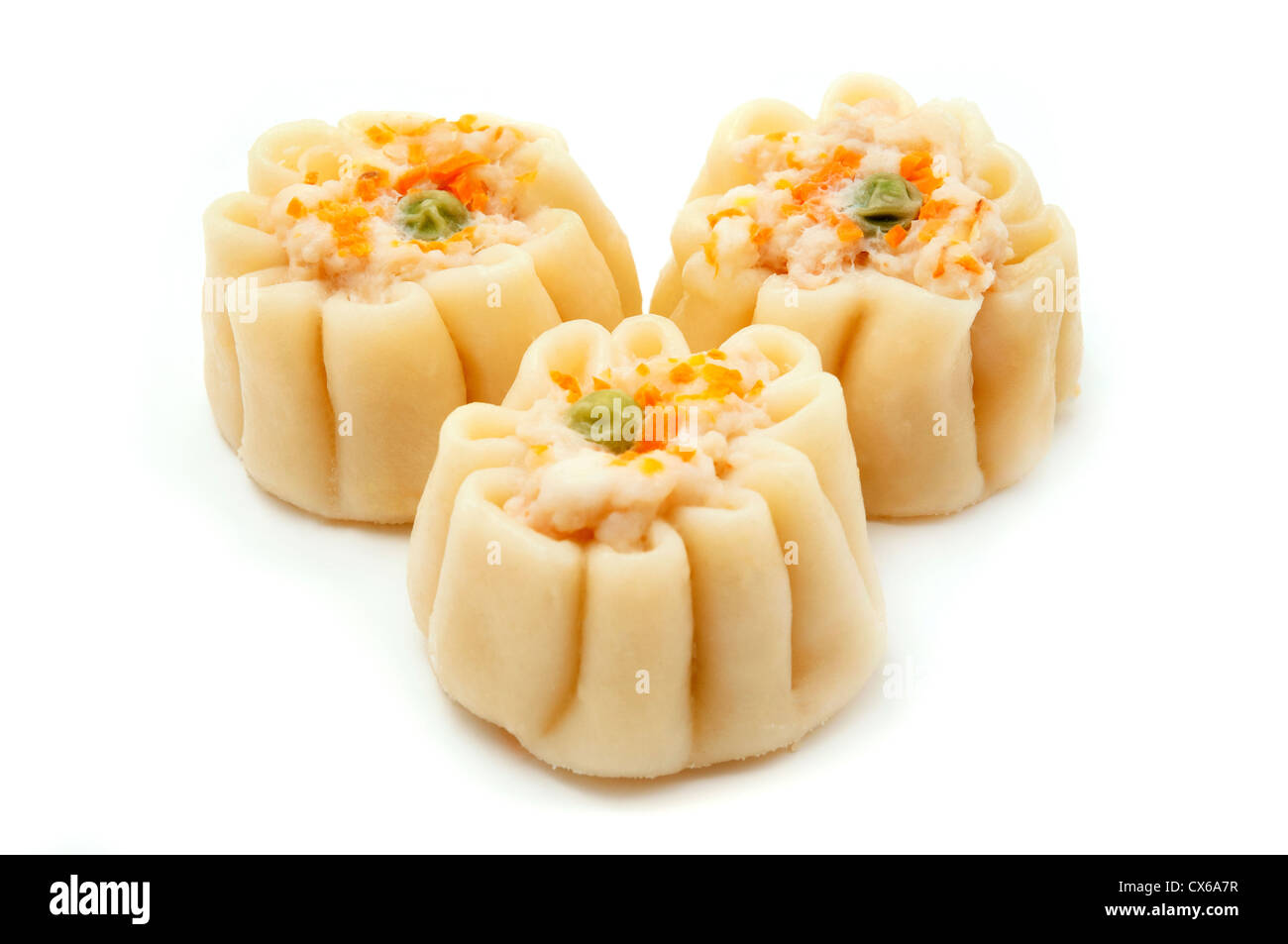 Chinese shumai on a white background Stock Photo