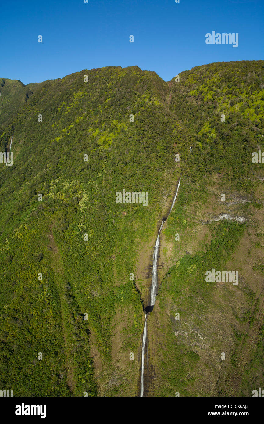 Waimanu Valley, North Kohala, Big Island of Hawaii Stock Photo