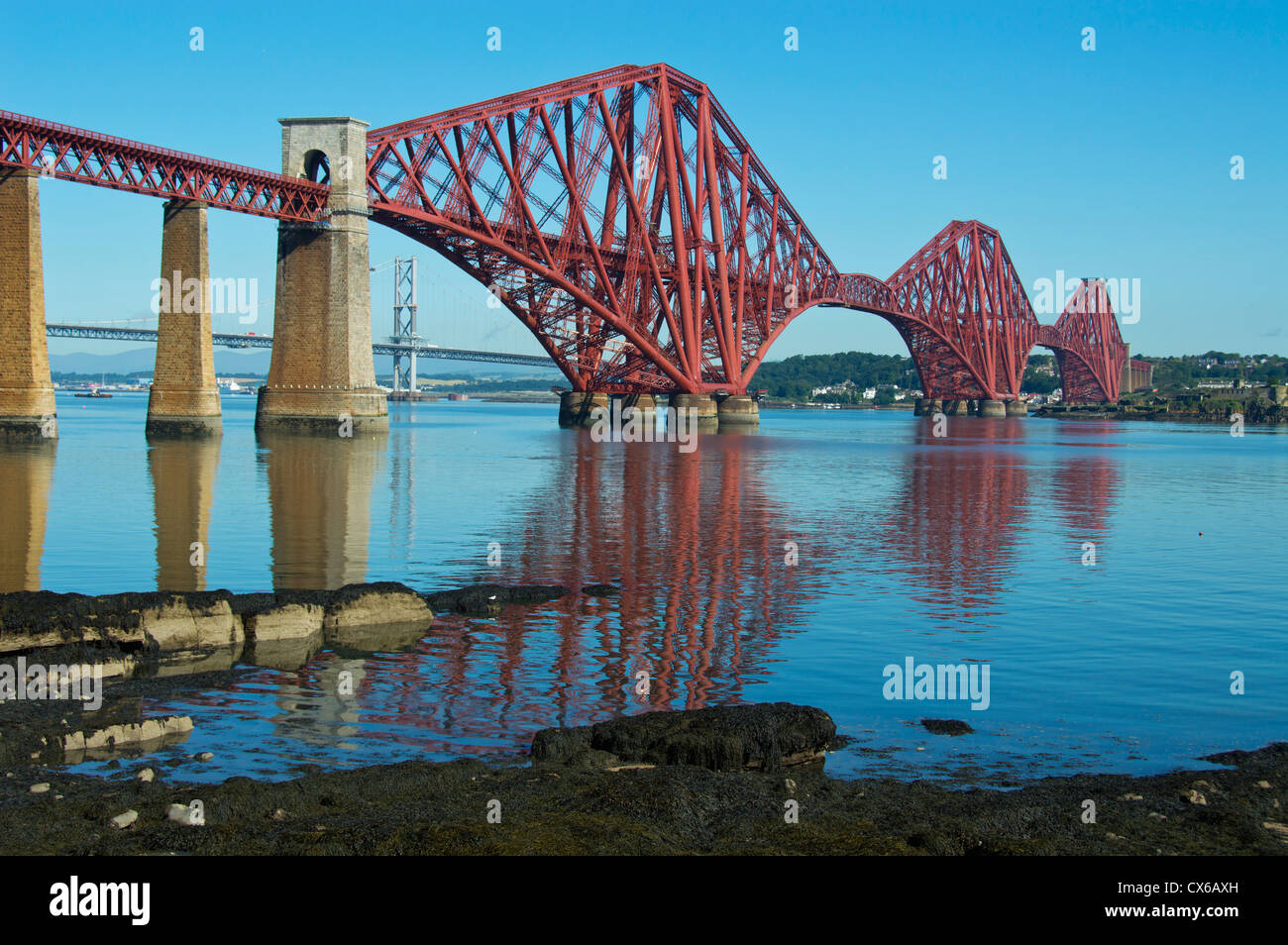 Forth Rail Bridge, South Queensferry, Scotland, UK Stock Photo