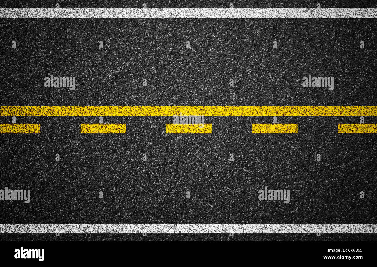 Asphalt highway with road markings background Stock Photo