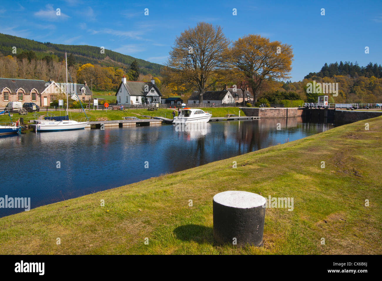 Dochgarroch Lock, Caledonian Canal, Inverness, Highland Region, Scotland Stock Photo