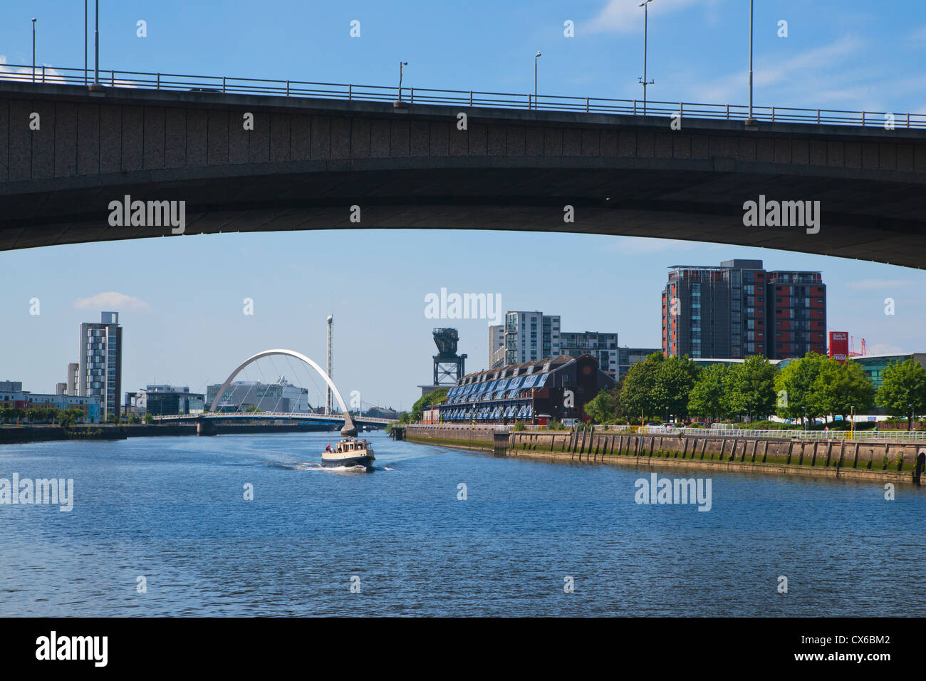 River Clyde walkway, Kingston Bridge, Glasgow, Strathclyde Region; Scotland Stock Photo
