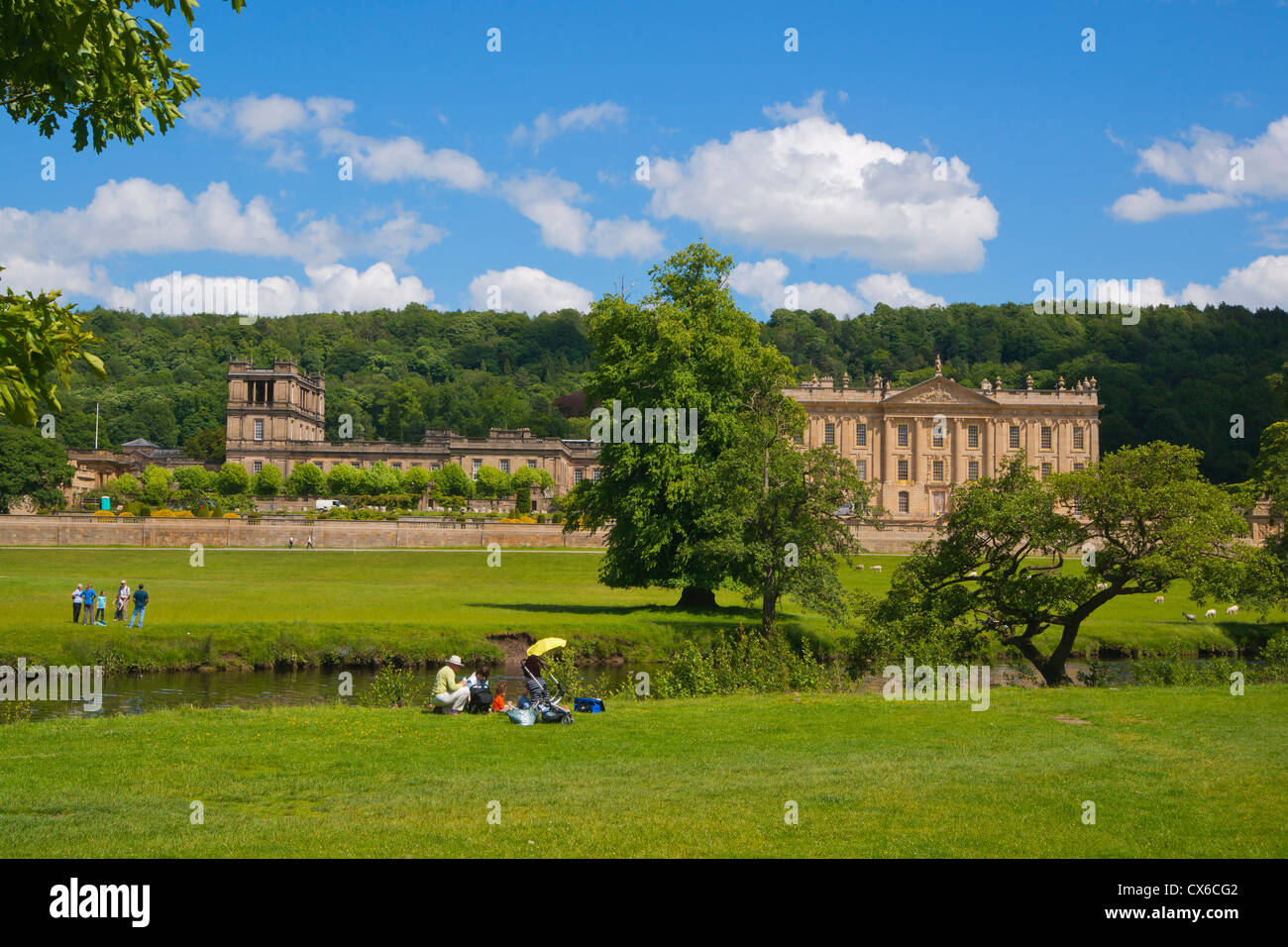 Chatsworth House, Derbyshire, Peak District, England, UK Stock Photo