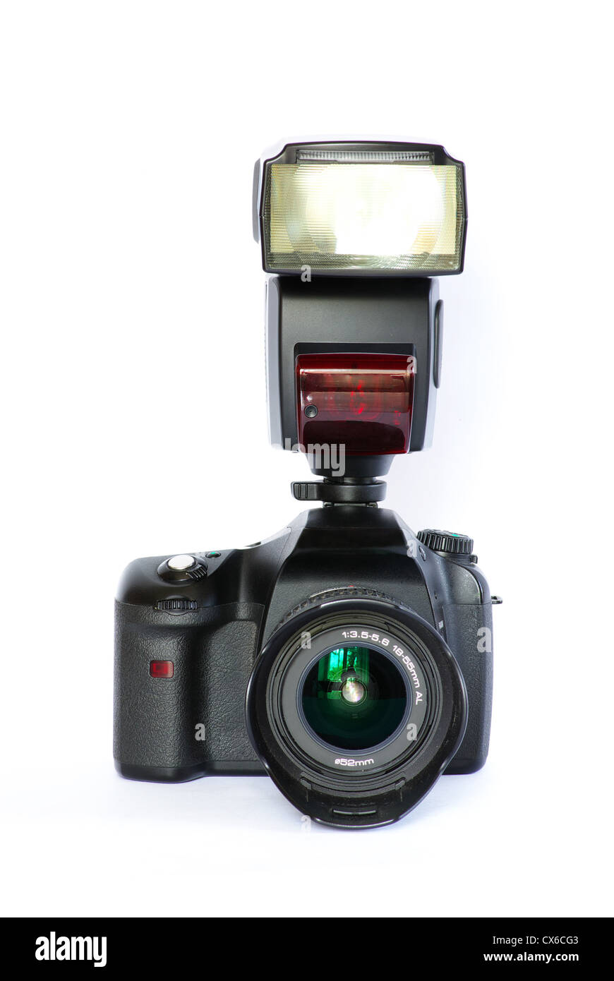 black digital camera isolated on white Stock Photo - Alamy