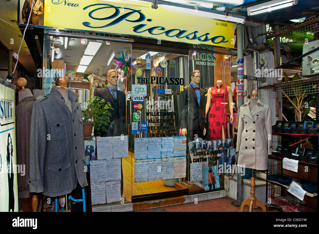 Picasso Fashion shop tailor tailors Bangkok Thailand Thai Stock Photo