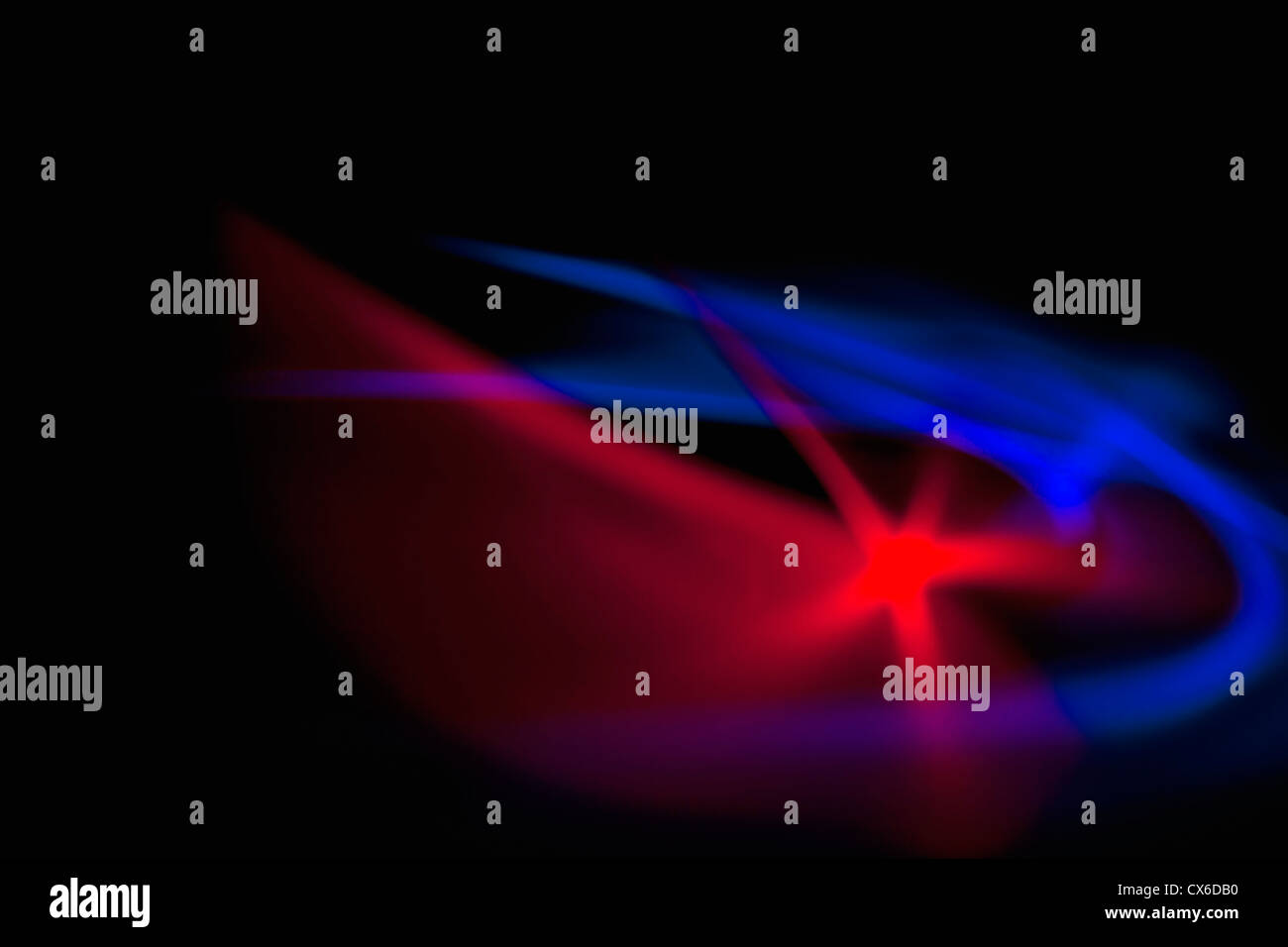 Abstract patterns of blue and red light on a black background Stock ...