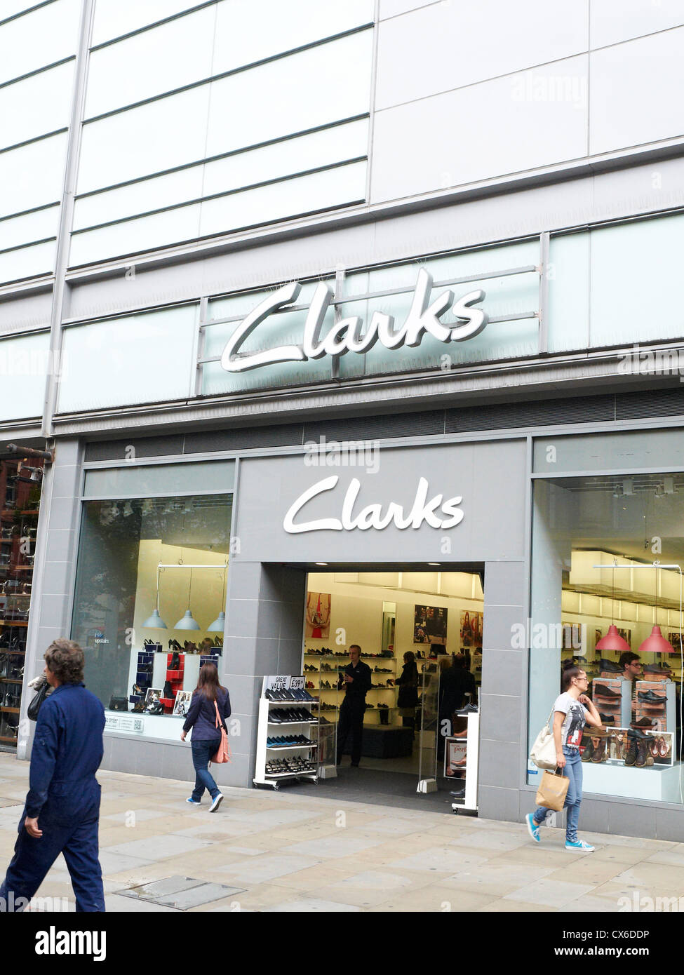 Clarks shop on Market Street Manchester UK Stock Photo - Alamy