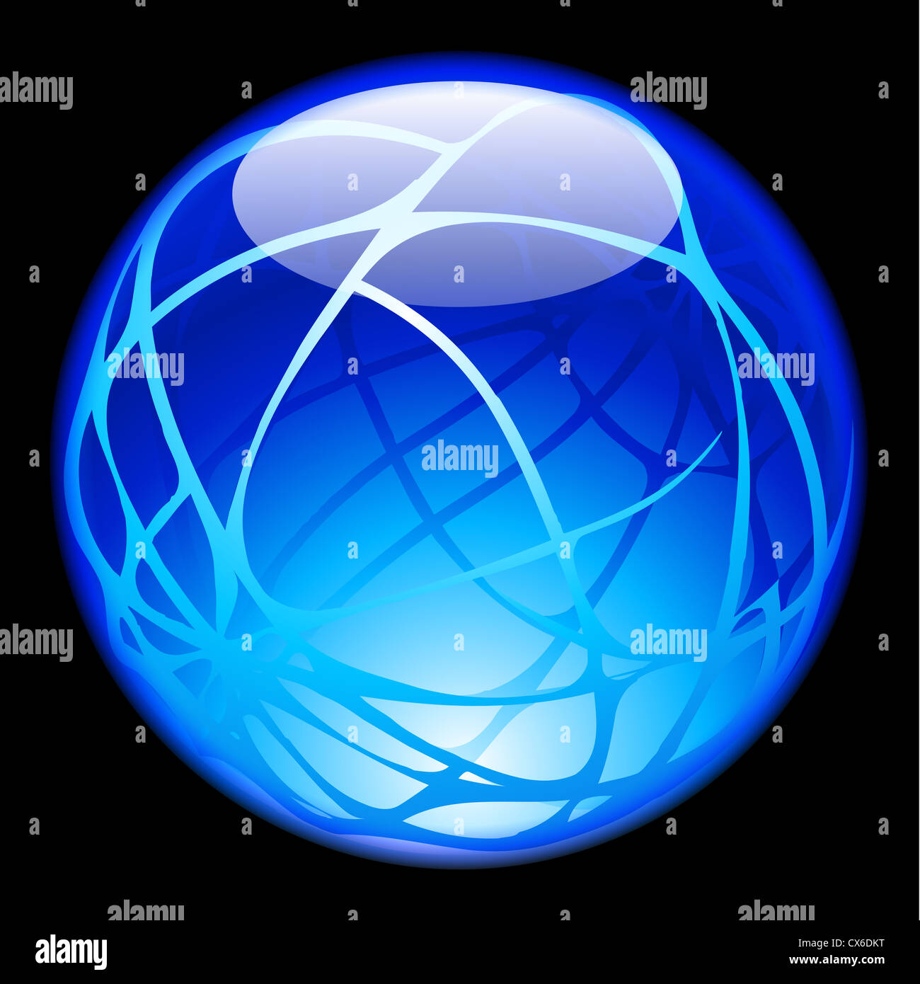 Glass Sphere isolated on black background for design Stock Photo - Alamy