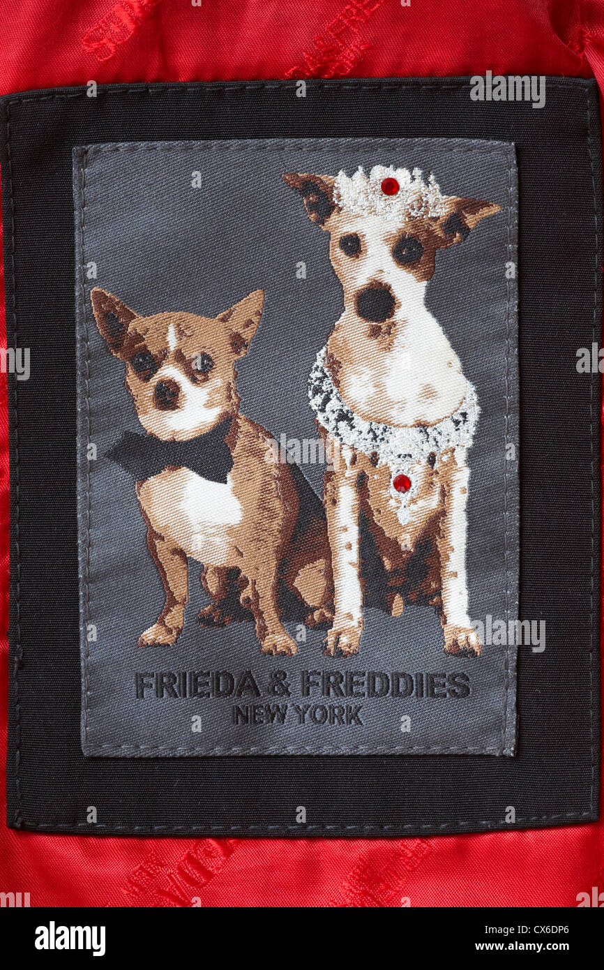 Frieda & Freddies New York label in coat Stock Photo - Alamy