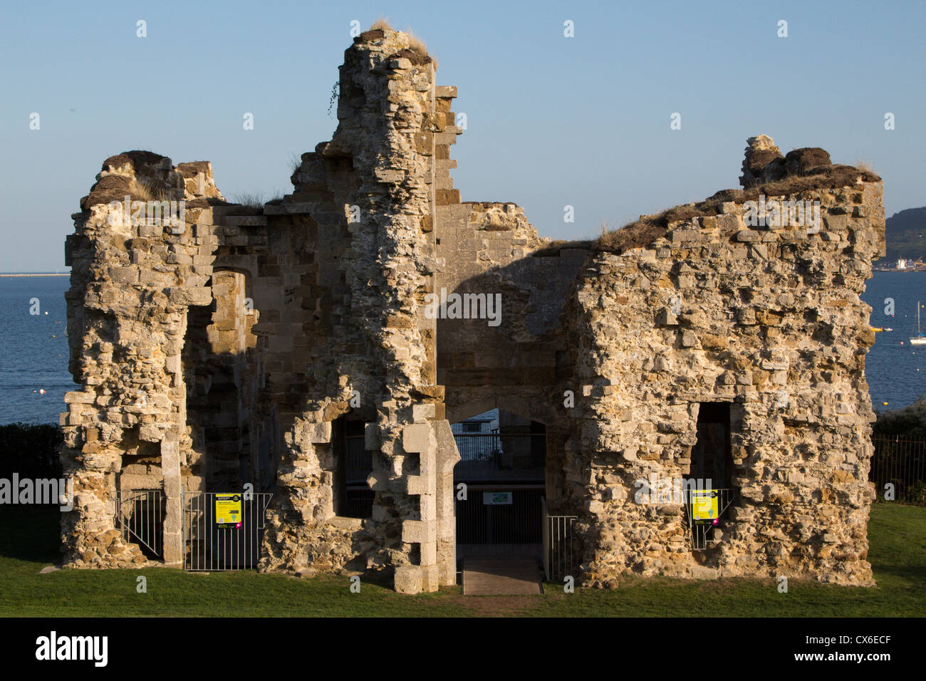 sandsfoot castle ruins overlooking portland harbour dorset coast ...