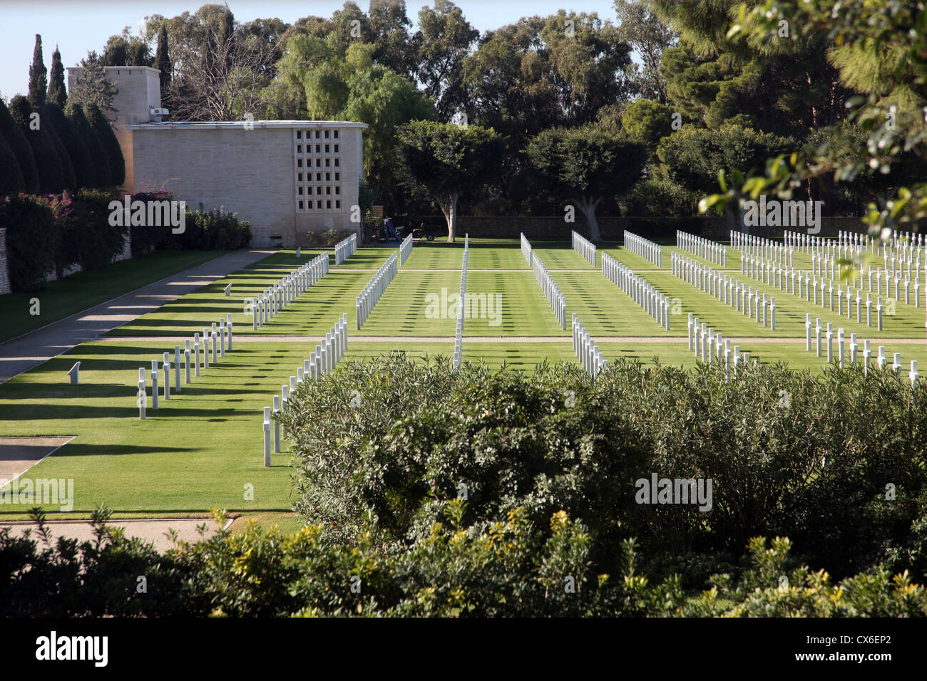 North Africa American Cemetery World War II Carthage Tunisia Stock North Africa American Cemetery World War II Carthage Tunisia Stock