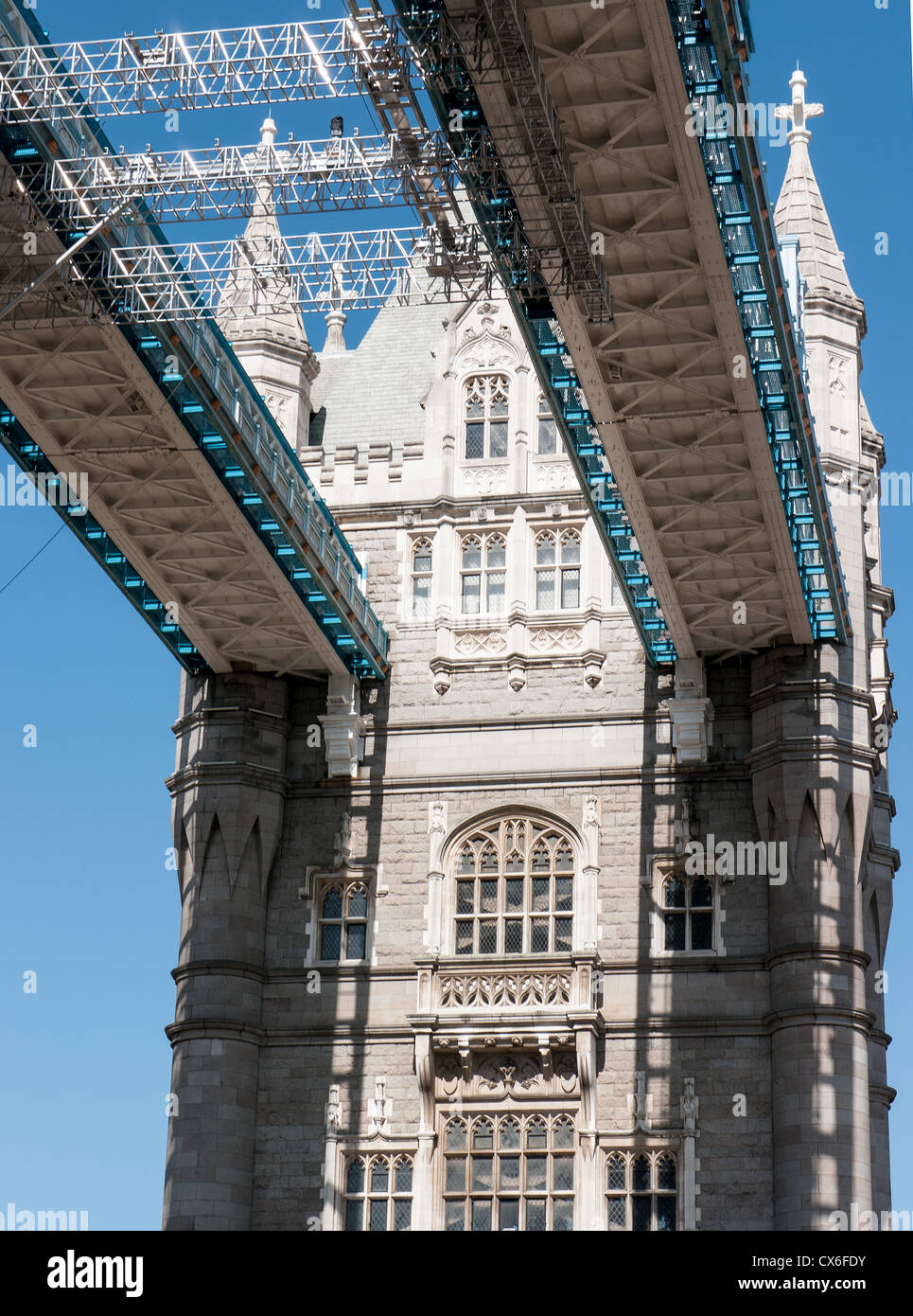 View of the North Tower of Tower Bridge, London, UK Stock Photo