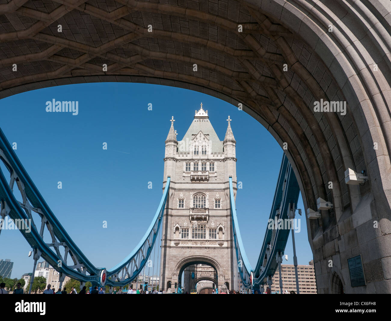 View of the North Tower of Tower Bridge, London, UK Stock Photo