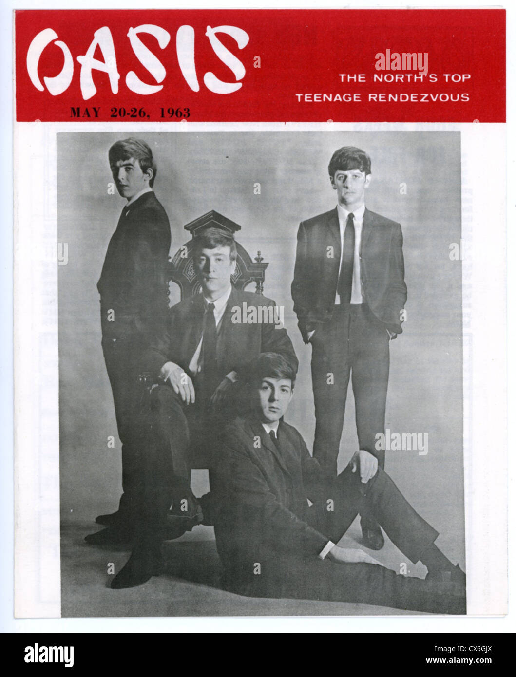 000637 - Oasis Club Magazine With Beatles Cover from May 1963 Stock Photo