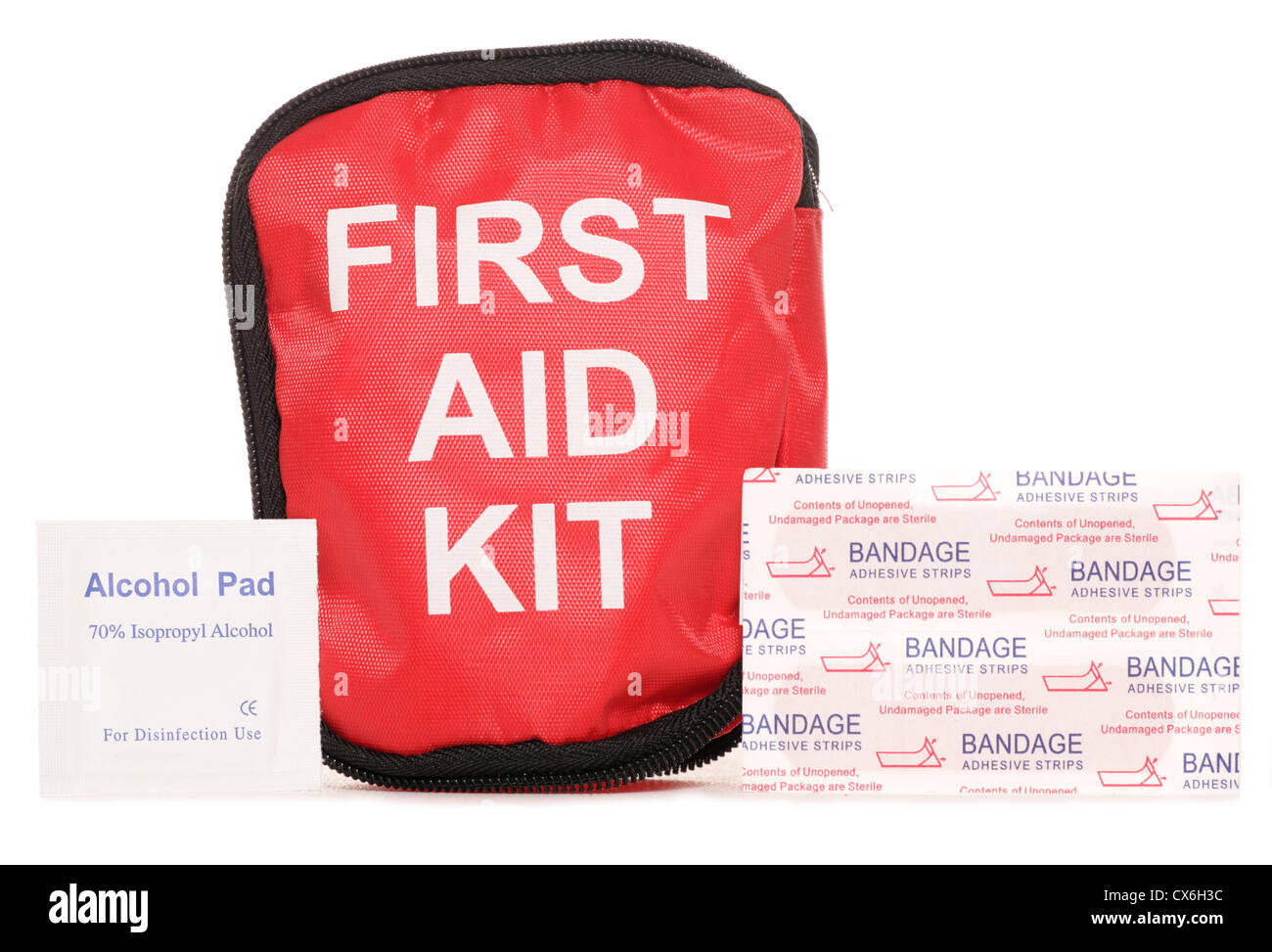 First aid kit with plasters studio cutout Stock Photo Alamy