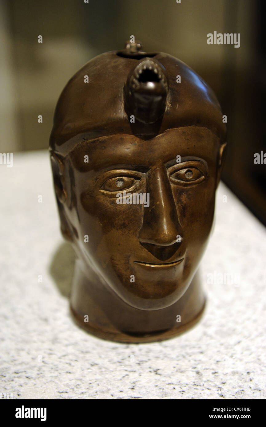 Spout in the shape of head. Bronze. Lower Saxony. 1270. German Historical Museum. Berlin. Germany. Stock Photo