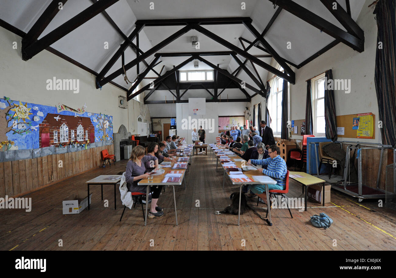 Local residents at the THEHALLGETINVOLVED Campaign to save the Exeter Street Hall in Brighton community share offer this morning Stock Photo