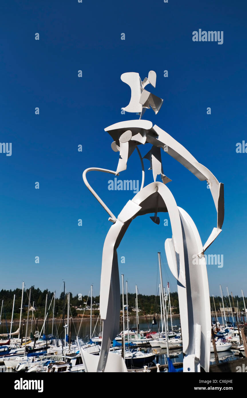 'White Trash Venus' by Karsten Boysen is on display in Olympia's Percival Plinth Project on the waterfront boardwalk. Stock Photo